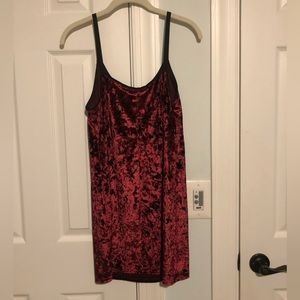 Top Shop Red/Maroon Velvet Slip Mini Dress; Size 4; Like New Condition.